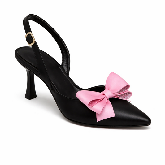 BOW CHARM HEEL - PINK