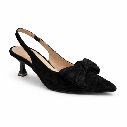 ELEGANT BOW HEELS - NUDE PINK