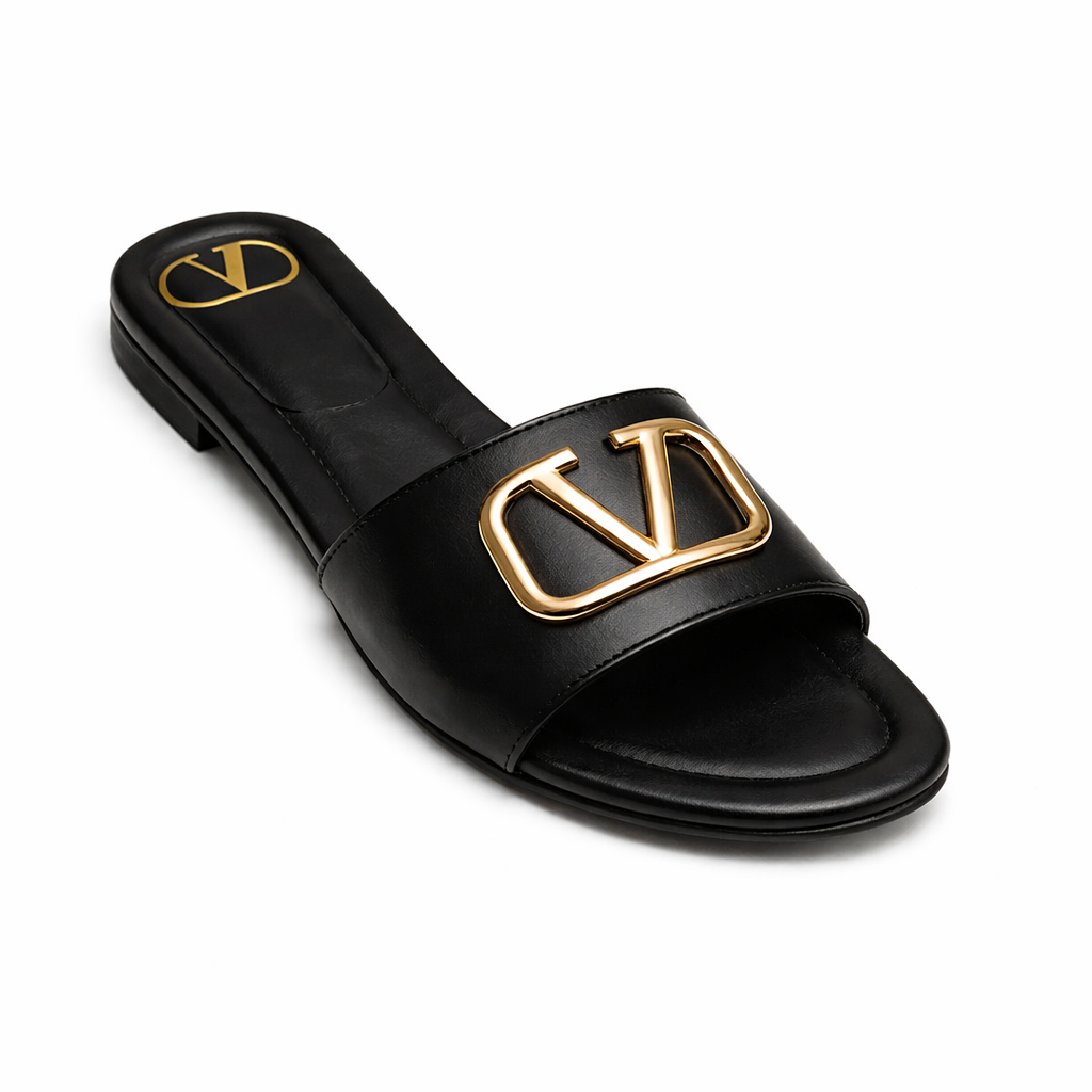 ICONIC PLAQUE FLAT SLIDE - BLACK