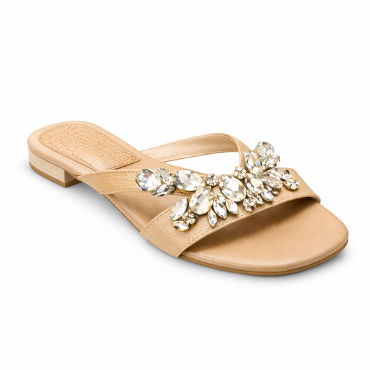 MODERN FLAT SLIDES - BEIGE