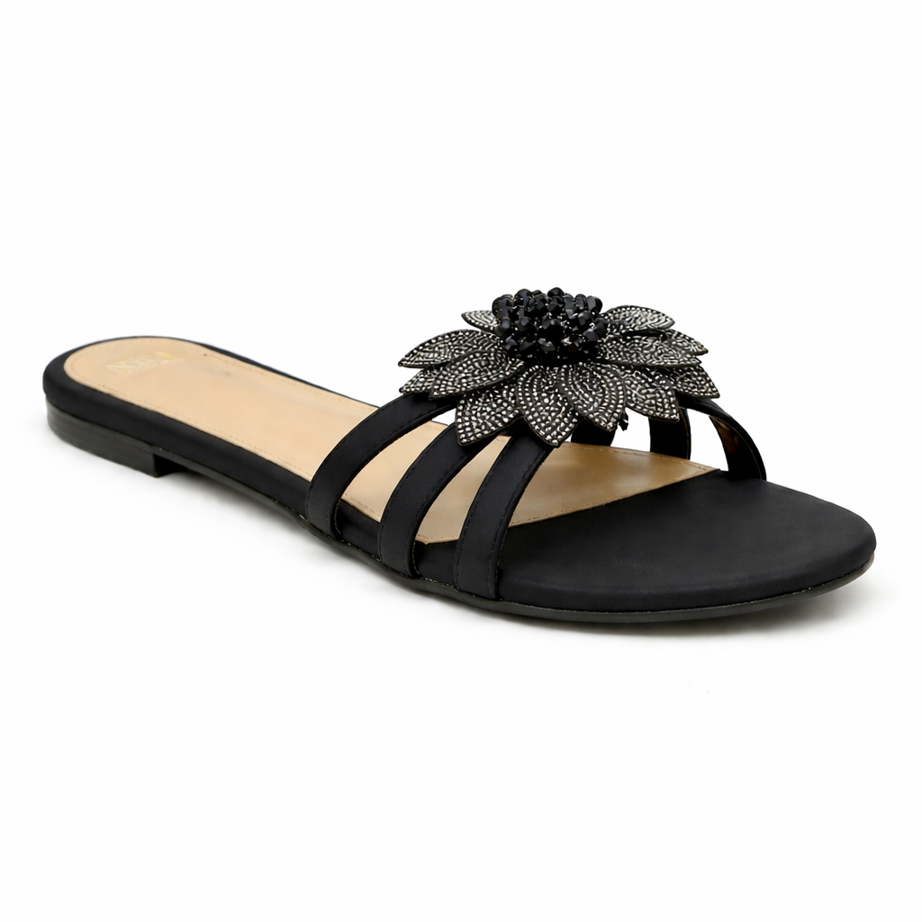 FLOWER FLUX FLAT SANDAL - GOLD