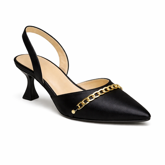 CROSS OVER HEEL - BLACK