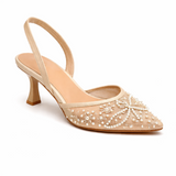 luna beads Slingback Heel - FAWN