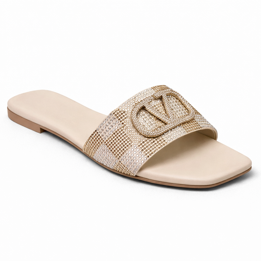 GILDED GAZE FLAT SLIDE - BEIGE