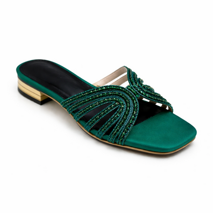 NEUTRAL NODES FLAT SLIPPER - GREEN