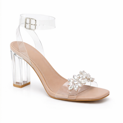 GLAZE BLOCK HEEL - BLACK