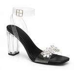 GLAZE BLOCK HEEL - BLACK