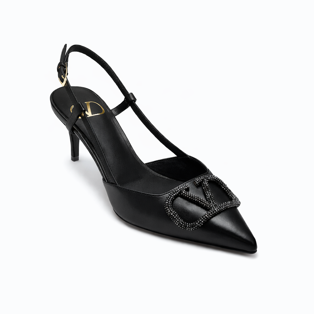 GILDED SLINGBACK HEELS - GOLD