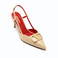 FORMAL METALLIC SLINGBACK HEELS - NUDE METALLIC