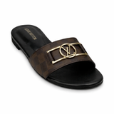 Sleek Black Flat Slides