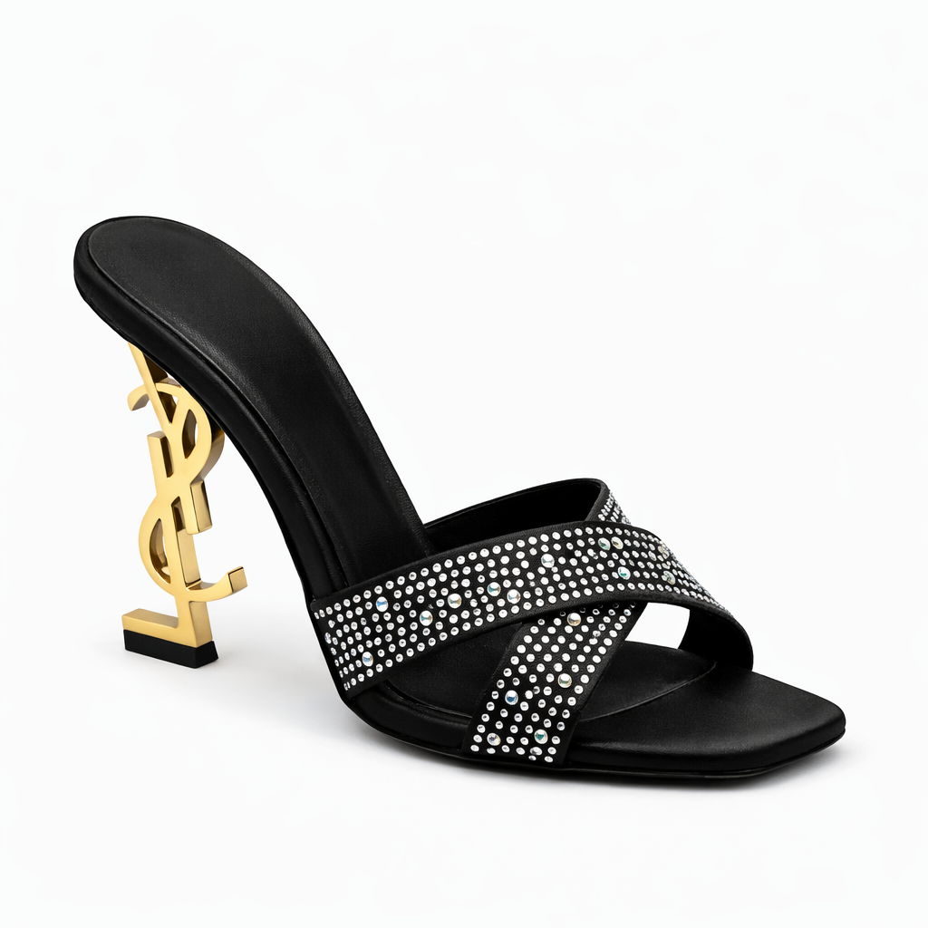 CRIMSON CRISS CROSS HEELS - BEIGE