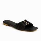 NERO FLAT SLIDES - BLACK