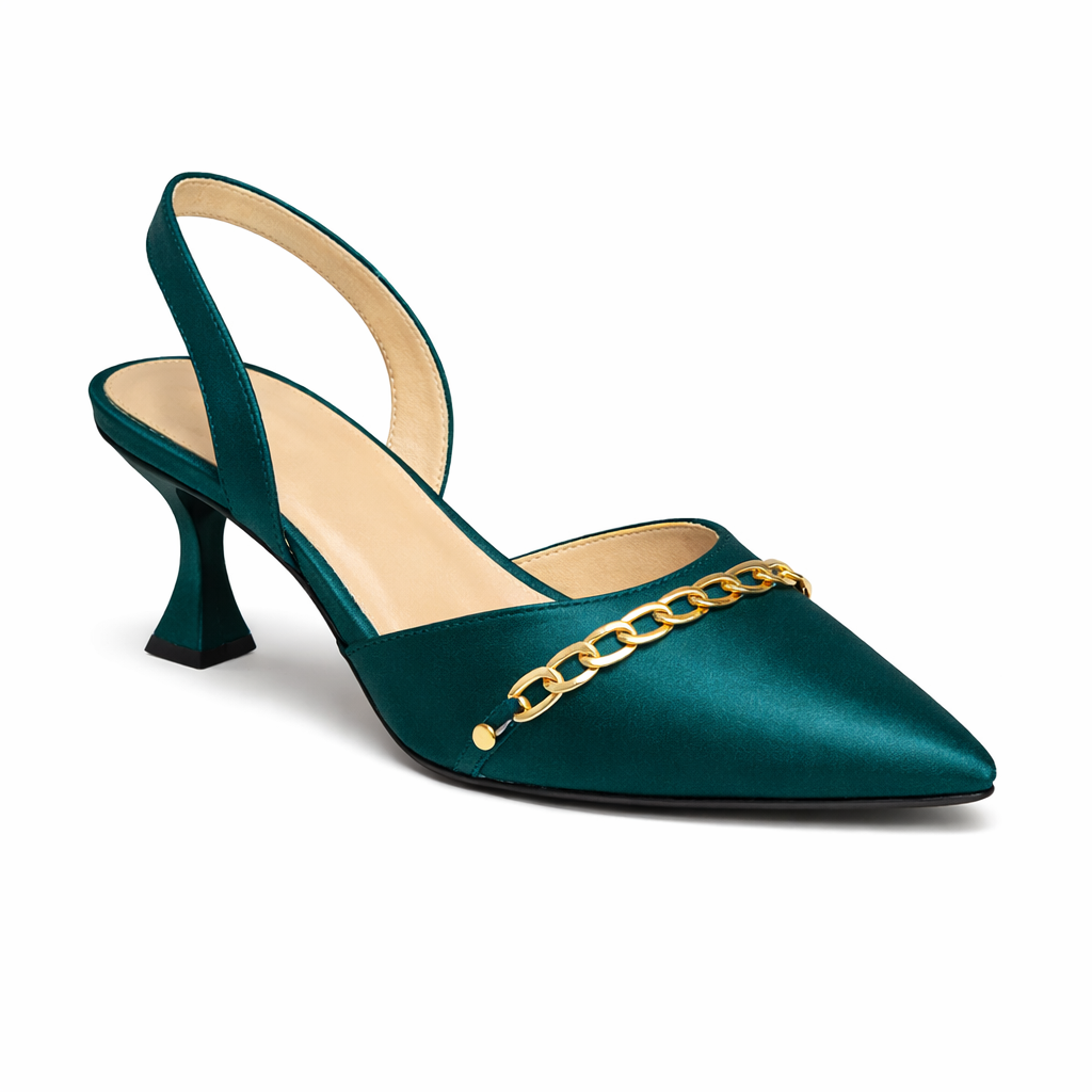 CROSS OVER HEEL - TEAL GREEN