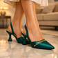 CROSS OVER HEEL - TEAL GREEN