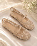 PEARL BLOSSOM PUMPS - FAWN