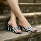 Wild Walk Black & White Block Heels