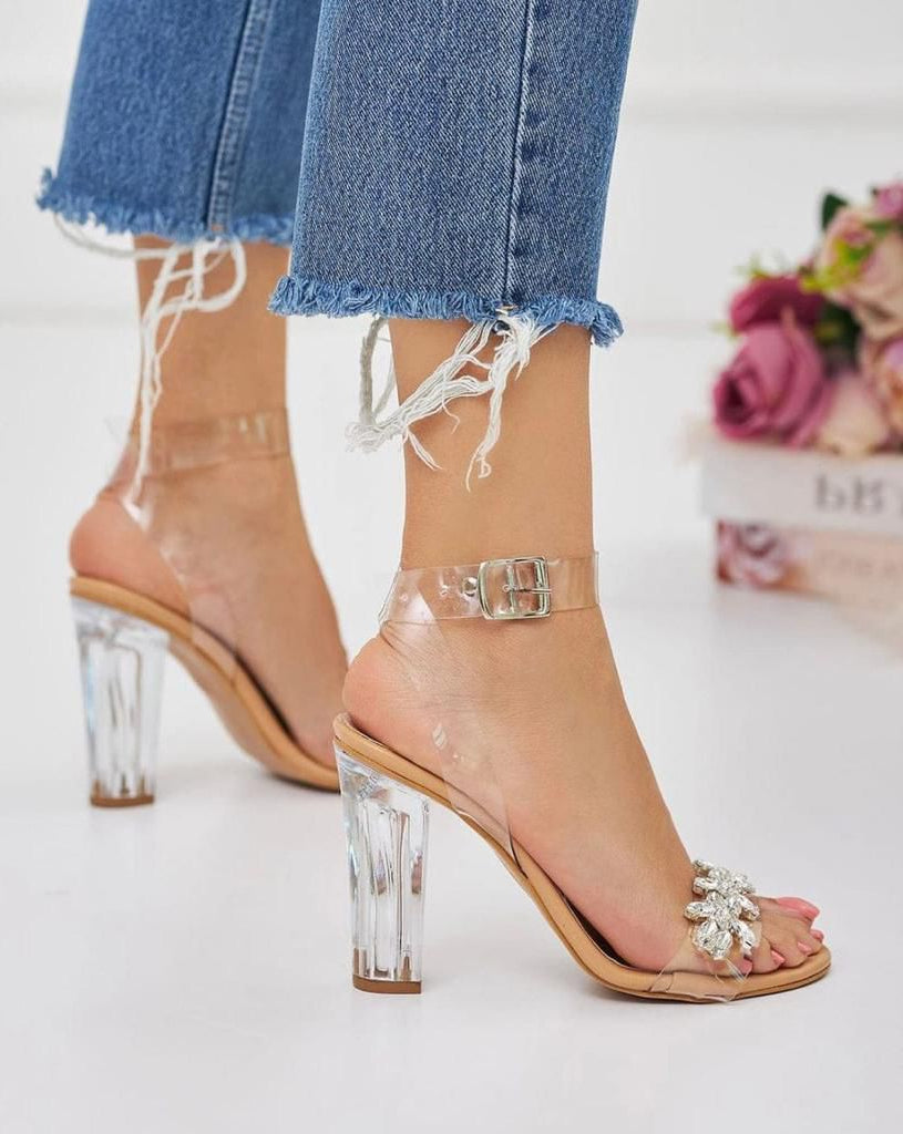 GLAZE BLOCK HEEL - BLACK